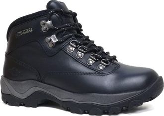 Northwest Territory LADIES PEAK LACE UP PREMIUM LEATHER UPPER WATERPROOF WALKING/HIKING TREKKING BOOT (Black Grey Blk), 8 UK