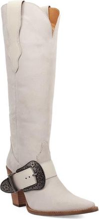 Dingo Yeehottie Over the Knee Western Boot in Light Grey at Nordstrom, Size 8.5