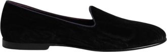 Dolce & Gabbana Geborduurde leren loafers - Heren - Loafers - Zwart - 42 EU - Katoen - Schoenen