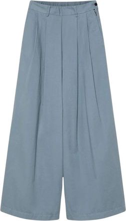 Pomandere Wide Broeken - Dames - Wijde Broeken - Blauw - M - Katoen - Broeken