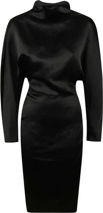 Khaite Harlin Jurk - Dames - Casual kleedjes - Zwart - 2XS - Satijn - Kleedjes