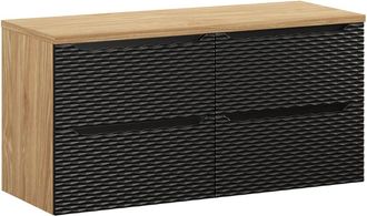 Petits Meubles Mueble bajo lavabo 4 cajones encimera estratificado Negro marrón