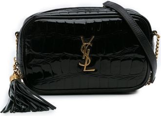 Saint Laurent Pre-owned Saint Laurent Mini Croc Embossed Patent Monogram Lou Camera Bag Ladies ALM612563-0422