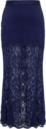 Paco Rabanne Gonna midi con inserti in pizzo - - Skirts - Donna - Blu - L