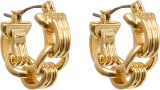 Clare Vivier Le Story Chain Hoop Earrings in Vintage Gold at Nordstrom