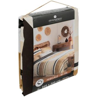 Atmosphera Atmosphera - Ropa De Cama - Estampado Hana Percal - Amarillo Ocre - 260x240 Cm Cr&eacute;ateur DInt&eacute;rieur