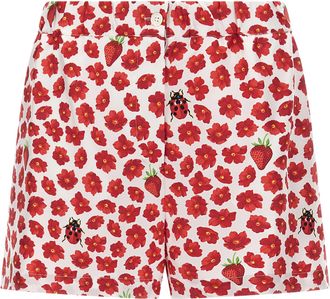 Versace Multicolor Silk Bermuda Womens Shorts