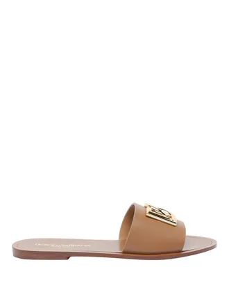 Dolce & Gabbana Leather Slide Sandal
