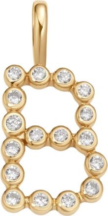 Made by Mary CZ Poppy Charm in Gold Vermeil Initial B at Nordstrom