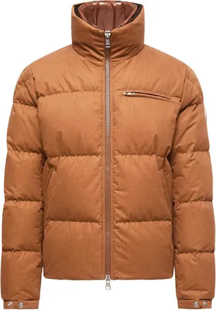 Moncler Moncler Isenviel Cotton Poplin Short Down Jacket, Men, Brown, Size: 0