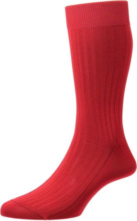 Oliver Brown Short Pantherella Cotton Socks - Red