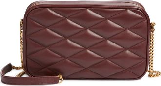 Saint Laurent Gaby Diamond Quilted Leather Camera Bag in Rouge Cabernet at Nordstrom