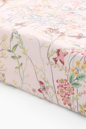 H&M Gemustertes Spannbettlaken aus Baumwolle - Pink