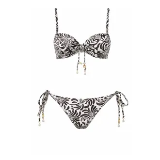 Twinset Bikinis, female, Multicolor, Size: XL Push-up Bikini Set with Pearl Details