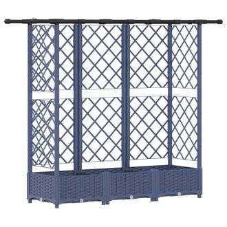 vidaXL Cama Elevada Con Trellis Y Techo Gris 164 X 40 X 123 Cm Pp Vidaxl