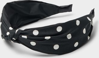 Simons Womens Contrast dot knotted headband