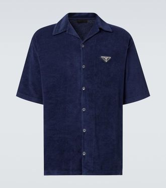 Prada Cotton terry bowling shirt
