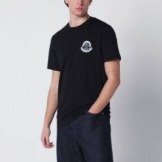 Moncler Black T-shirt with logo print