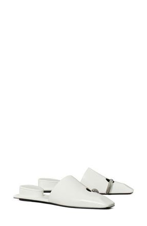 Tory Burch Pierced Mule in Bianco /Silver at Nordstrom, Size 10.5