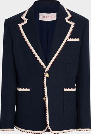 Valentino Garavani Men & apos;s VLogo Contrast-Trim Blazer