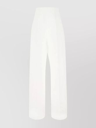 Sportmax cotton linen wide-leg trousers