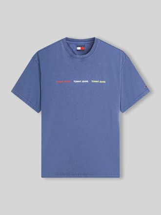 Tommy Jeans Relaxed Fit T-Shirt aus reiner Baumwolle in Rauchblau, Gr&ouml;&szlig;e XXL