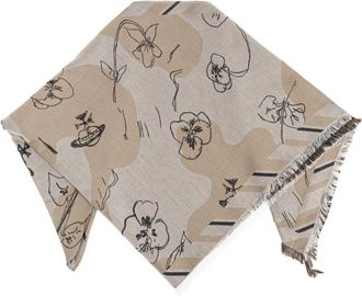 Vivienne Westwood Katoenen Sjaal met Monogram - unisex - Sjaals - Beige - ONE Size - Katoen - Accessoires