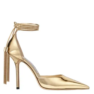 Jimmy Choo London Eris 100 Metallic Pointed-Toe Pumps