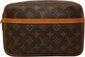 Louis Vuitton Brown Pvc Leather Clutch Bag (Pre-Owned)