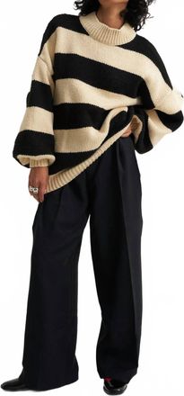 Callahan Bellamy Pullover Sweater In Black Stripe