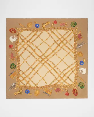 Burberry Check Charm Silk Scarf