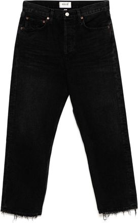 A Gold E Jeans crop con effetto vissuto - Nero