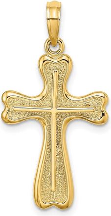 Diamond2Deal 14K Yellow Gold Cross with Heart Shaped Ends Charm Pendant
