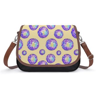 Generic Disco Ball Print Crossbody Bags for Women Shoulder Messenger Bag Purse Handbags