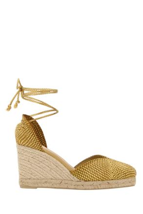 Castaner Yellow Woven Espadrille Wedges