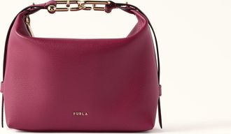 Furla Tonie Borsa A Spalla Xl Rododendro Rosa Pelle Morbida Testurizzata Ares Donna