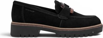 Tamaris Womens Black Suede Leather Loafer Casual Shoes - 24722-43
