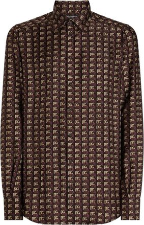 Dolce & Gabbana Camicia con logo - Marrone
