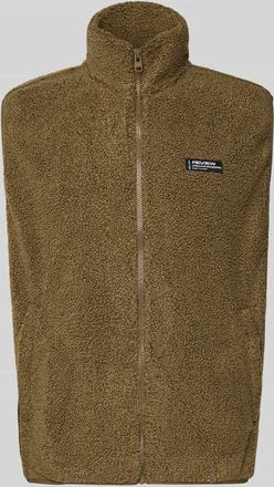Review Fleeceweste mit Stehkragen und Eingrifftaschen in Khaki, Größe XXL