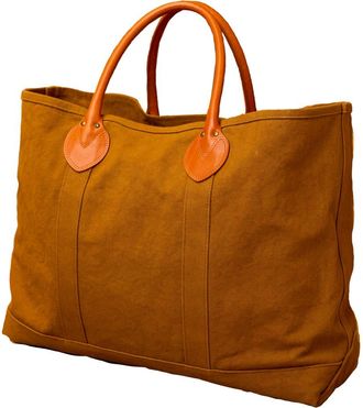 Fortela Port Canvas Bag with Leather Handles in Camel at Nordstrom