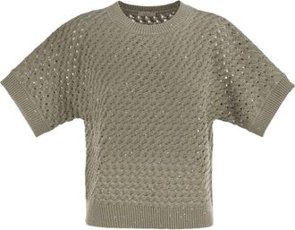 PESERICO Top con paillettes - Verde