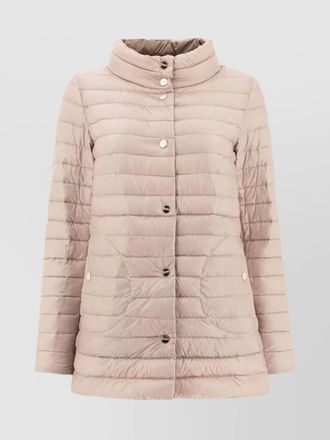 Herno high collar longline quilted side pockets jacket