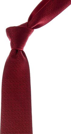 Canali Red Golfers/Solid Reversible Silk Tie