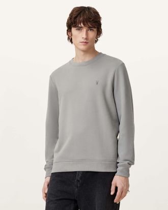AllSaints Mens Cotton Raven Crew Neck Ramskull Sweatshirt, Size: XS