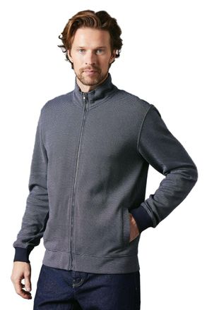 Maine Navy Birdseye Zip Through Sweat, XXL, navy