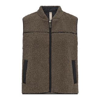 Mos Mosh Zachte Teddy Vest met Zakken - Dames - Bodywarmers - Bruin - M - Jassen