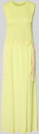 Marc Cain Maxikleid mit Kordelzug an der Taille in Neon Gelb, Gr&ouml;&szlig;e 34
