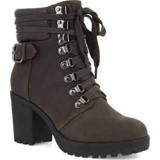 Mia Annamaria Lug Sole Combat Boot in Chocolate at Nordstrom Rack, Size 7.5