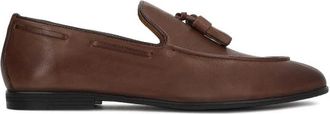 Kazar bruine leren loafers met haakjes en nautische veters - Heren - Loafers - Bruin - 45 EU - Leer - Schoenen