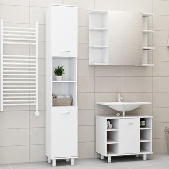 vidaXL Vidaxl - Juego De Muebles De Ba&ntilde;o 3 Pzas Madera De Ingenier&iacute;a Blanco